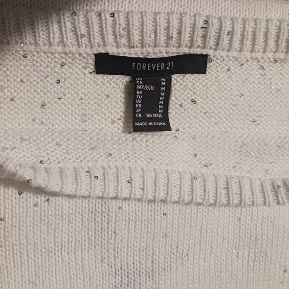 NEW Knit Sequin Midi Column Skirt in Ivory Size M Cream‎ Sweater Skirt - Picture 11 of 15